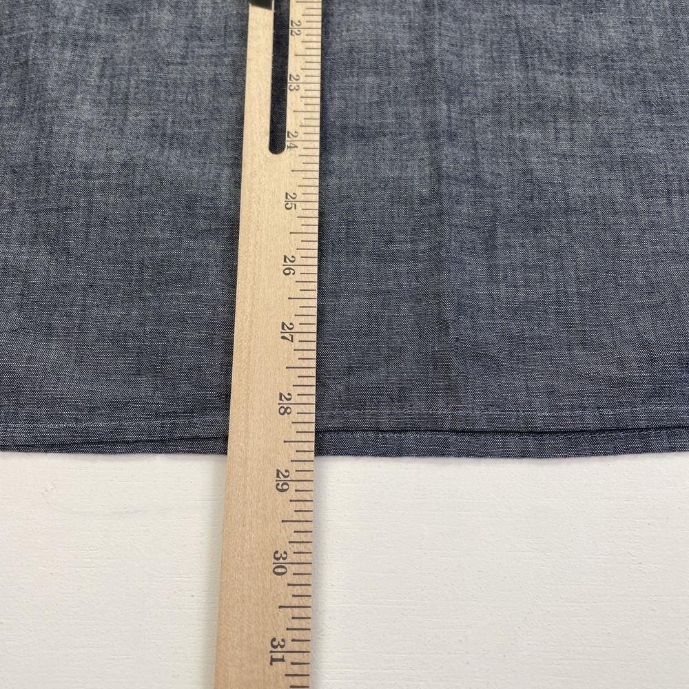 Lands End Top Womens 2XL Cotton Poplin Peasant Dark Indigo Chambray Shirt - Picture 9 of 9